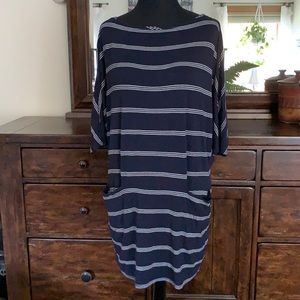 Michael stars navy white stripe tunic with pockets medium